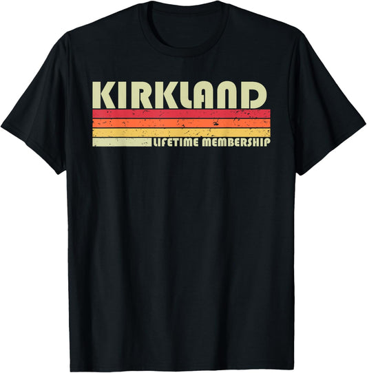 KIRKLAND Surname Funny Retro Vintage 90s Birthday Reunion T-Shirt