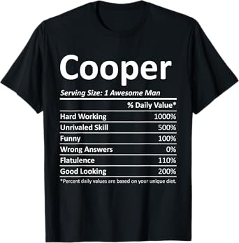COOPER Nutrition Funny Birthday Personalized Name Gift Idea T-Shirt