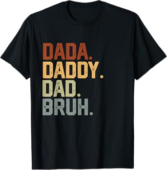 Dada Daddy Dad Bruh Retro Vintage Funny Fathers Day Vintage T-Shirt
