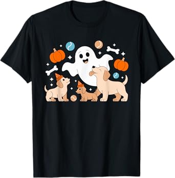 Ghost Dog Dad Halloween Design With Cute Spooky Puppy T-Shirt