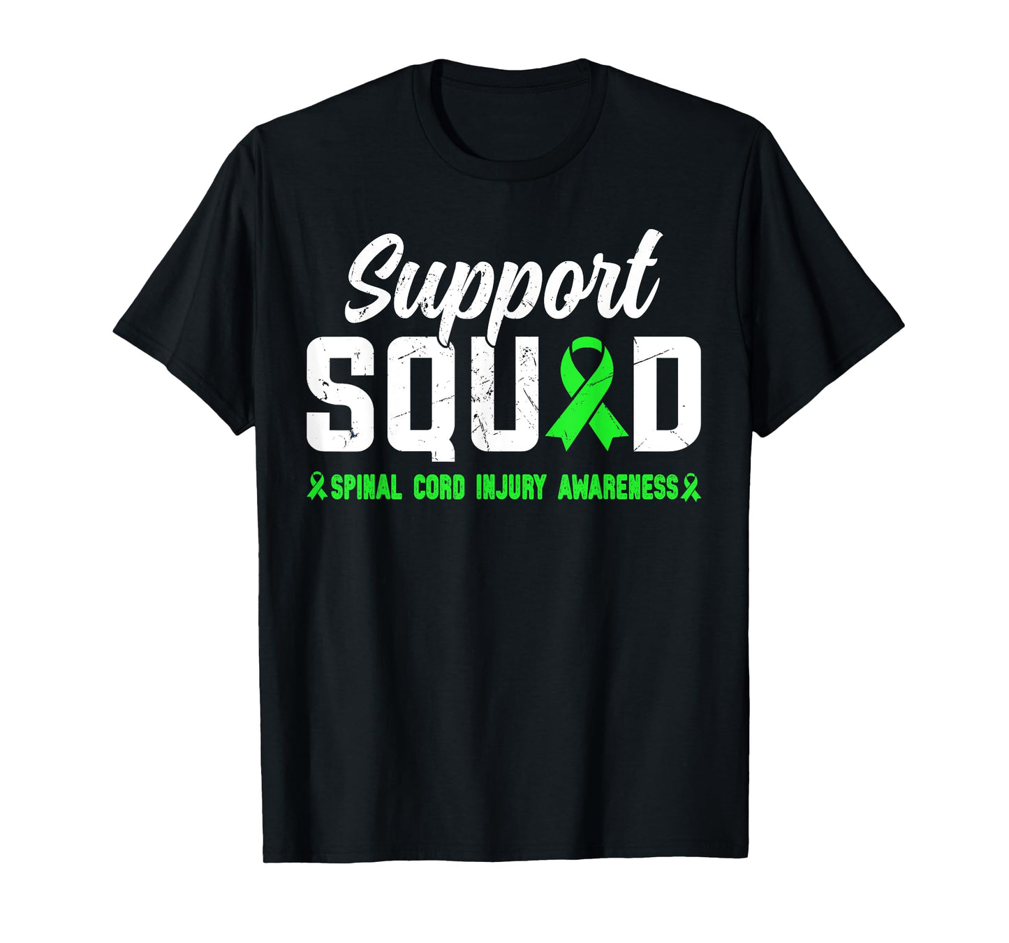 Support Squad Spinal Cord Injury Awareness Ribbon Green Lime T-Shirt