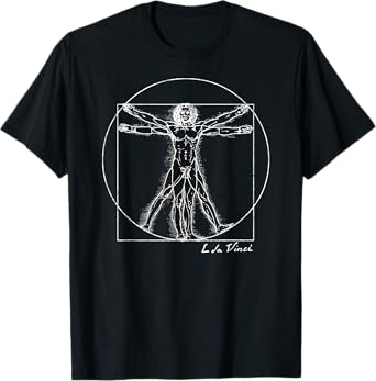 Vintage Vitruvian Man By Leonardo da Vinci Famous Artist T-Shirt