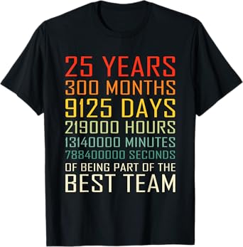 Best Team Vintage Work Anniversary 25 Years Employee T-Shirt