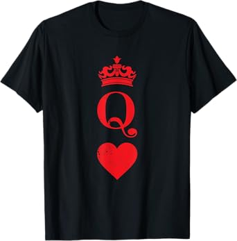 Queen of Hearts for Women Vintage Poker Playing Cards Queen T-Shirt
