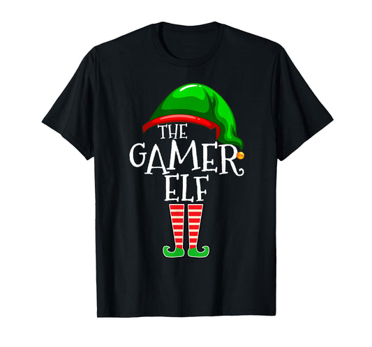 Gamer Elf Family Matching Group Christmas Video Game T-Shirt