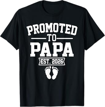 Promoted To Papa Est 2026 Retro Soon To Be Papa 2026 T-Shirt