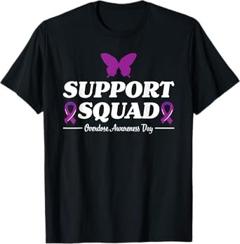 International Overdose Awareness Day Mom Ribbon Support T-Shirt