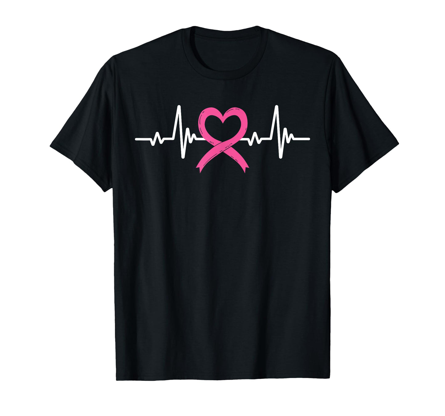 Breast Cancer Awareness Month Pink Ribbon Heartbeat T-Shirt