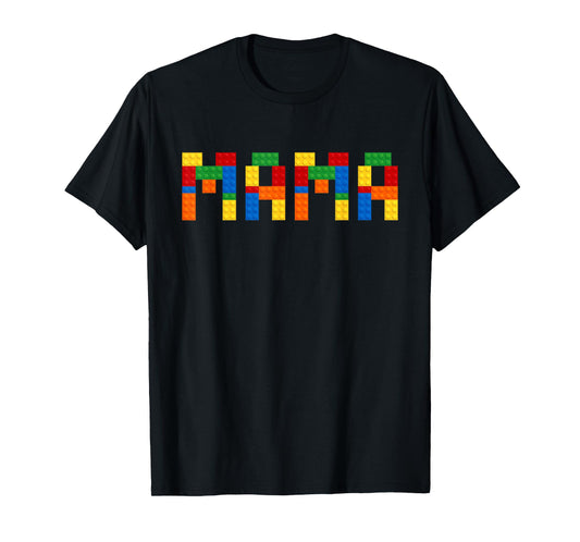 Mama Building Blocks Mom Of The Birthday Boy Bricks T-Shirt