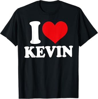 I Love Kevin, I Heart Kevin, Red Heart Valentine T-Shirt