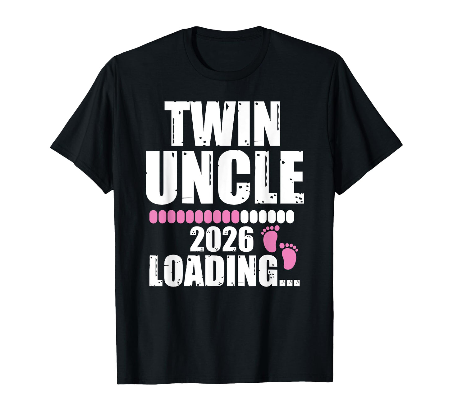 Twin Uncle Love Loading 2026 Baby Shower Pregnancy Family T-Shirt