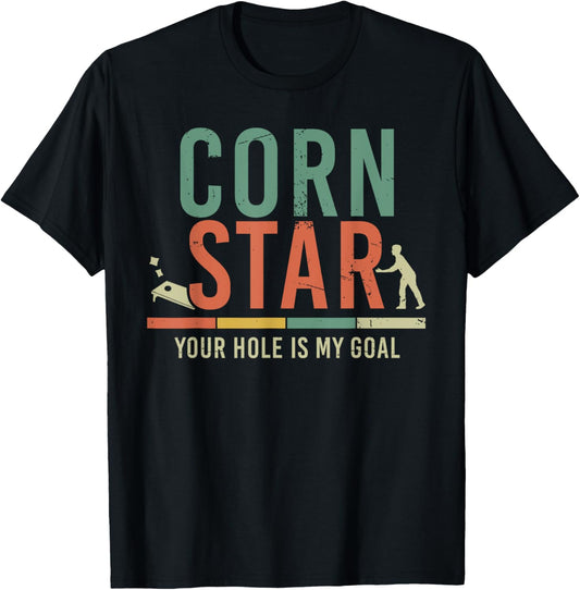 Cool Cornhole Art Men Women Corn Hole Bag Toss Tournament T-Shirt