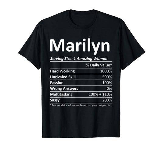 MARILYN Nutrition Personalized Name Funny Christmas Gift T-Shirt