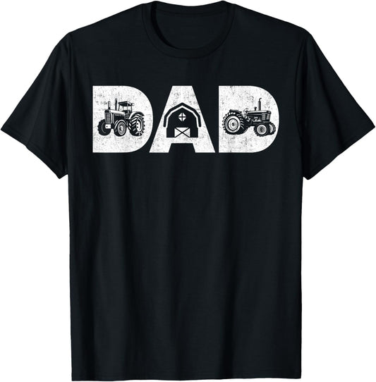 Mens Vintage Farming Father Farm Lover Farmer Daddy Tractor Dad T-Shirt