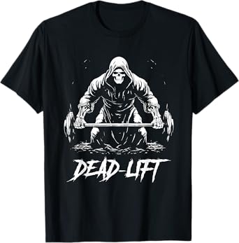 Funny Dead Lift Grim Reaper Halloween Gym Weights Training T-Shirt
