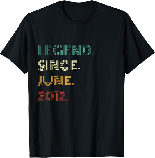 13 Years Old Legend Since June 2012 13th Birthday T-Shirt