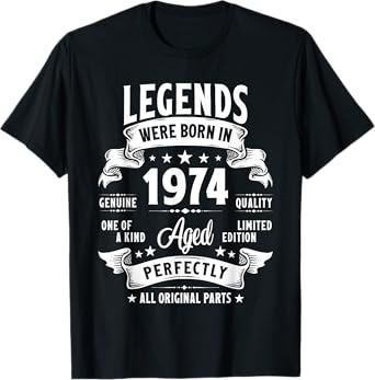 Vintage 1974 51 Year Old Gifts For Men Women 51st Birthday T-Shirt