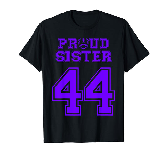 Custom Proud Football Sister Number 44 P Personalized T-Shirt