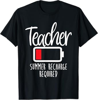 Teacher Summer Recharge Required Last day School Women Funny T-Shirt
