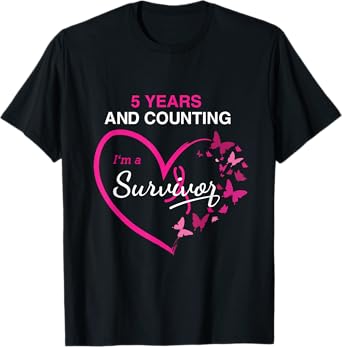 5 Year Breast Cancer Survivor Shirt 5 Years Cancer Free T-Shirt