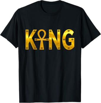 KING HUSBAND MAN GIFT WITH EGYPTIAN ANKH KEMETIC COUPLE T-Shirt