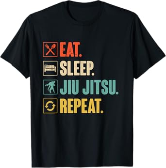 Eat Sleep Jiu-jitsu Repeat Funny Jiujitsu martial art combat T-Shirt