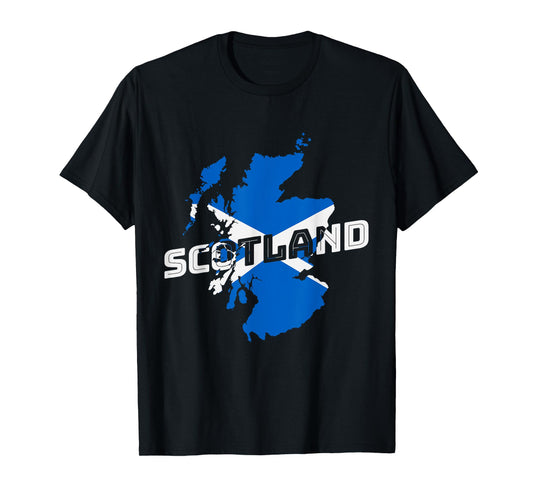 Scottish Map and Flag Souvenir Scotland Pride Scottish Gift T-Shirt