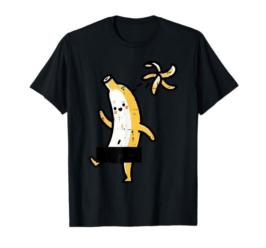 Banana Throwing Away Peel Funny Fruit Meme Men Women Kids T-Shirt