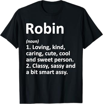 Custom Mom Wife Name Meaning Girl Christmas Women Robin Definition Personalized Funny Birthday T-Shirt