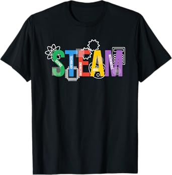 Colorful Steam Letters For Steam Program Teacher And Student T-Shirt