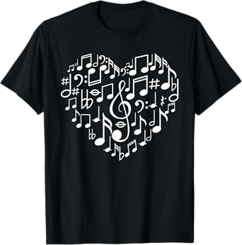Cool Music Note Art For Men Women Music Musical Note Lover T-Shirt