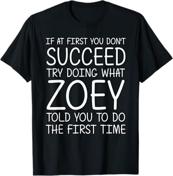 ZOEY Gift Name Personalized Birthday Funny Christmas Joke T-Shirt