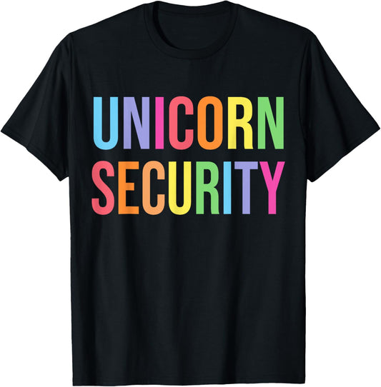Halloween Dad Mom Daughter Adult Costume, Unicorn Security T-Shirt