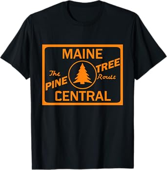 Vintage Maine Central Pine Tree Train Route Railroad T-Shirt