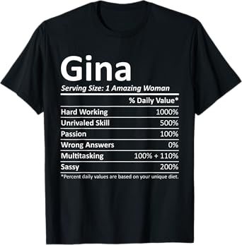 GINA Nutrition Personalized Name Funny Christmas Gift Idea T-Shirt