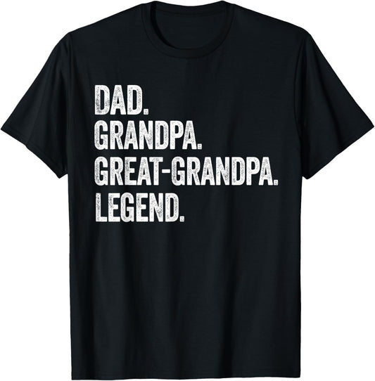 Dad Grandpa Great-Grandpa Legend Vintage Distressed Graphic T-Shirt