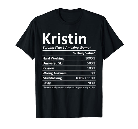 KRISTIN Nutrition Personalized Name Funny Christmas Gift T-Shirt