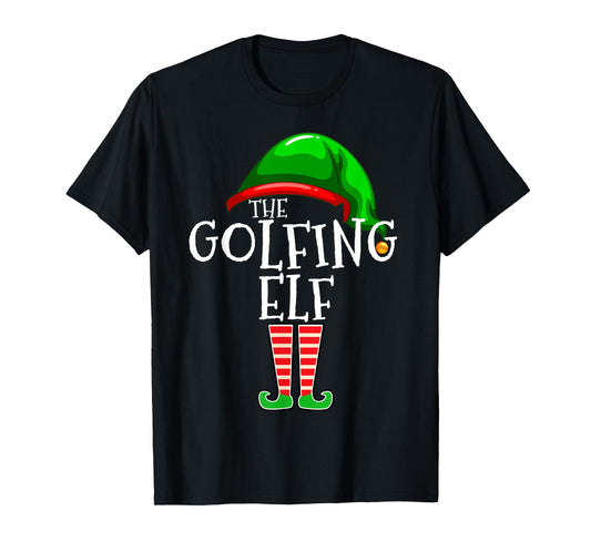 Golfing Elf Family Matching Group Christmas Golf Dad T-Shirt
