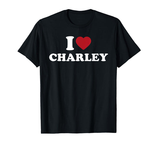 I Love Charley, I Heart Charley Red Heart T-Shirt