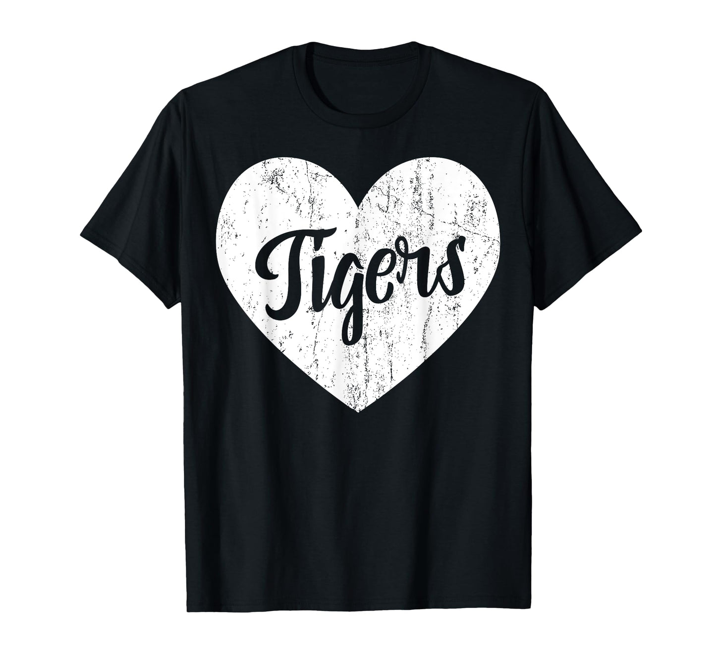 Tigers School Sports Fan Team Spirit Mascot Cute Heart Gift T-Shirt