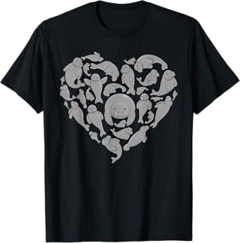 Best Manatee Art For Men Women Sea Cow Mammal Manatee Lover T-Shirt
