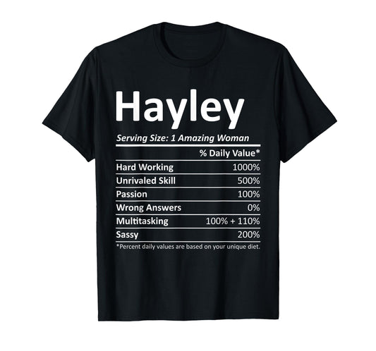 HAYLEY Nutrition Personalized Name Funny Christmas Idea T-Shirt