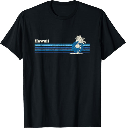 Hawaiian T-Shirt Vintage 80s Palm Trees Sunset Tee T-Shirt