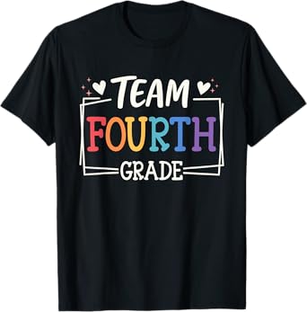 Fourth Grade Heart Team Gifts 4th Grade Kids Back To School T-Shirt