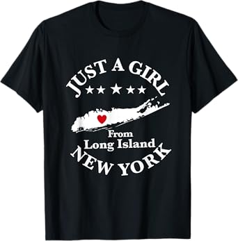 Long Island New York Souvenir Map Women Girl Wife Mom T-Shirt