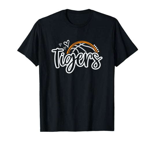 Basketball Tigers School Sports Fan Team Spirit T-Shirt