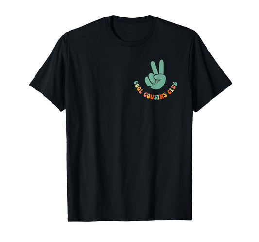Cool Cousin Club Retro Cousin Matching Family Crew 2 Sided T-Shirt