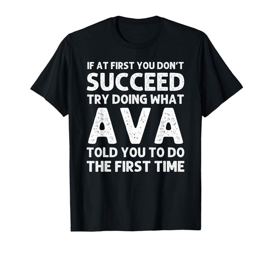 AVA Name Personalized Birthday Funny Christmas Joke T-Shirt