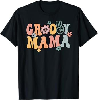 Groovy Mama Retro Mom Matching Family 1st Birthday Party T-Shirt