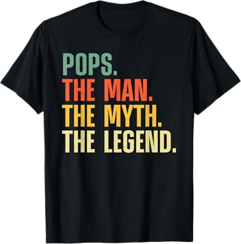 Best Pops Design For Grandpa Grandfather From Grandkids Pops T-Shirt